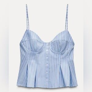 The Pleated Poplin Top in size XS from Zara